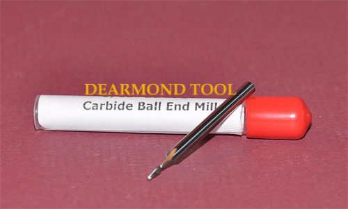 Carbide Ball End Mill 2 Flute 1/32 in. Solid Carbide 100% USA MADE!  SHIPS FREE!