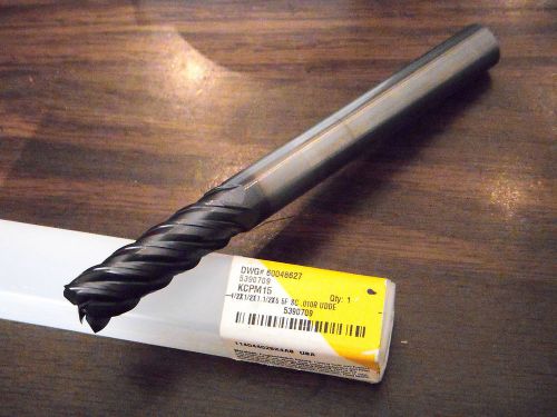 New kennametal 1/2&#034; x 1/2&#034; x 1-1/2&#034; x 6&#034; solid carbide 5f sc end mill for sale
