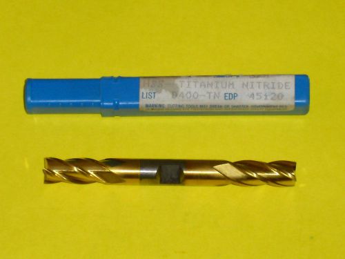 3/8&#034; End Mill 4 Flute Double End HSS TiN Coated 3/4&#034; Length of Cut NEW