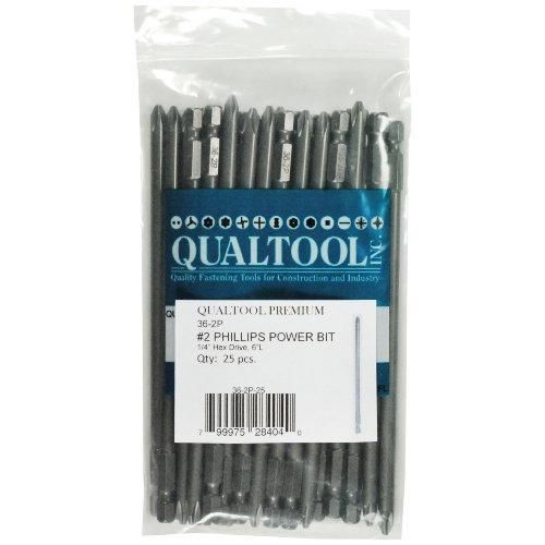 Qualtool premium 36-2p-25 1/4-inch hex drive size 2 phillips power bit, new for sale