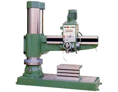 63&#034; Arm 17&#034; Column Victor 1763H RADIAL DRILL, Spdl Strk 14-9/16&#034;, 12 speeds, 7.5