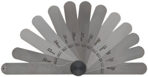 Starrett 173ma thickness gage se w/ straight leavest, 0.03-0.50mm, 13 leaves for sale