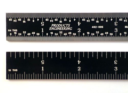Blem second pec 24&#034; 4r (1/8,1/16,1/32,1/64) rigid black chrome machinist ruler for sale