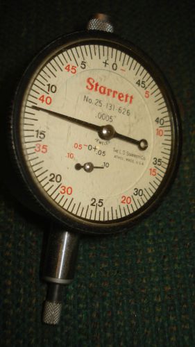 Starrett no. 25-131j-626  dial indicator w/ .125 range 2+1/4 in dial adg group 2 for sale