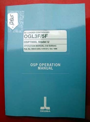 Okuma NC Loader Controller Operation Manual: 4064-E (EEL1-019-O1) (Inv.12425)