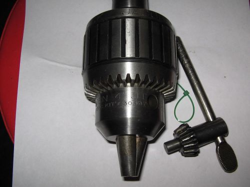 Jacobs # 18n super drill chuck/key,mt4 arbor, jt4 mount, 1/8&#034;-3/4&#034; capacity,grn for sale