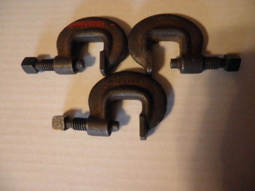 3 VINTAGE J.H.WILLIAMS FORGED IN U.S.A. VULCAN CC-OA C-CLAMP 3/4 INCH OPENING