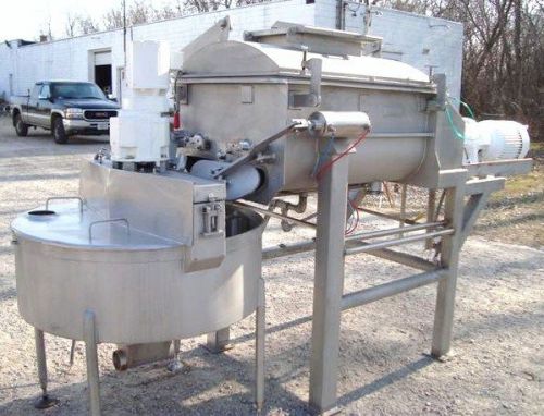 American process systems 400 lb twin screw cooker with receiving hopper for sale
