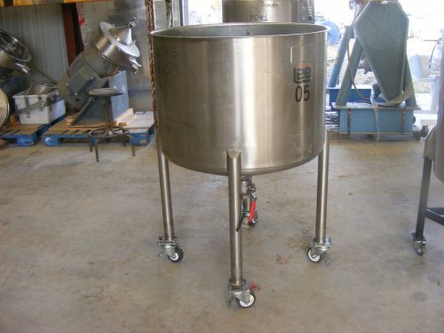 120 Gallon LEE Stainless Steel tank Open top and Dish Bottom on Wheels 2&#034; outlet