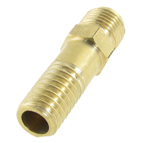 1/2&#034; x 17/32&#034; Male Coarse Thread Mould Brass Pipe Nipple Gold Tone
