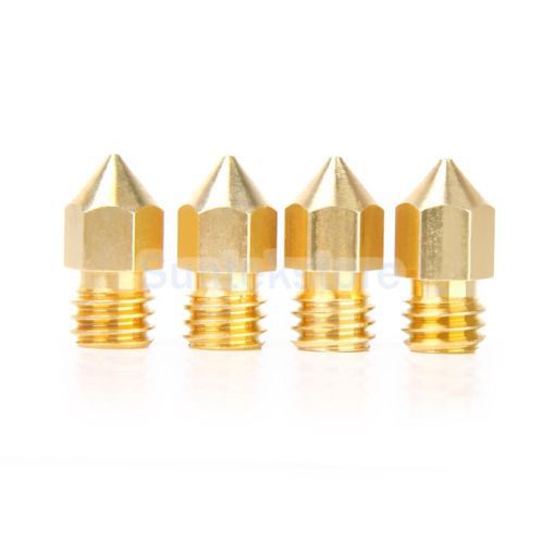 Gold 0.4mm m6 reprap 3d printer extruder nozzle for makerbot mk8 print head for sale