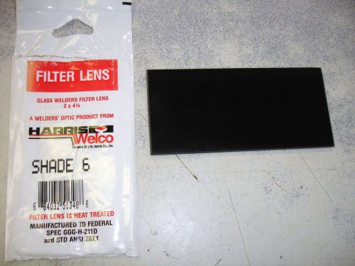 Vintage replacement lens 2&#034; x 4-1/4&#034; shade 6 harris welco welding cutting lense for sale