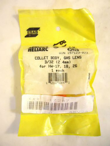 Genuine Heliarc TIG Gas Lens Collet Body P/N 45V26, 3/32”, NEW.