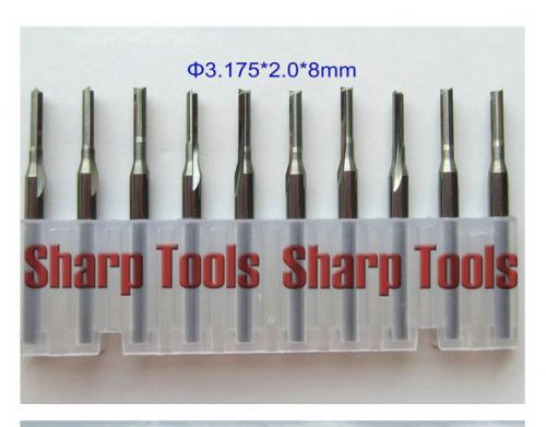 10pcs double flute straight slot CNC router bits endmill milling cutter 2mm 8mm