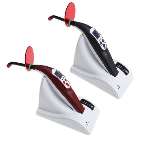 2pc us dental wireless led curing light lamp treatment orthodontics t2 black red for sale