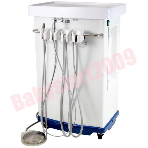 New Portable Deluxe Dental Unit Delivery Cart Self Contained Oilless Compressor