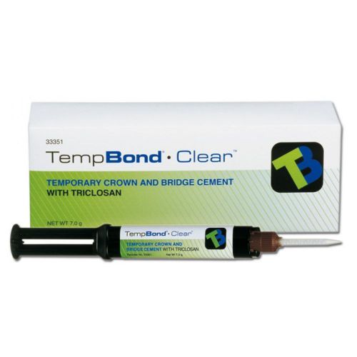 Kerr Temp-Bond Clear. Temporary Crown and Bridge Cement with Triclosan.