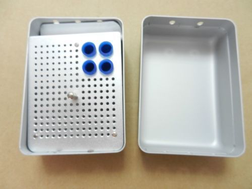 New Dental autoclave Bur Holders Disinfection box Aluminium Block tips Diamond