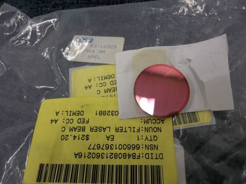 OCA 904 6PCL LASER BEAM FILTER ROUND GLASS 1 1/4 ACROSS 1/16 THICK NEW