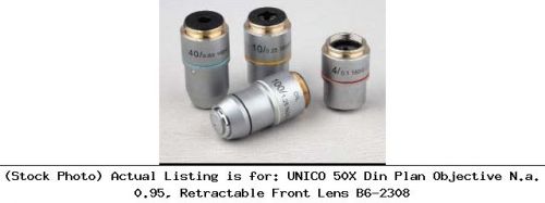 UNICO 50X Din Plan Objective N.a. 0.95, Retractable Front Lens B6-2308