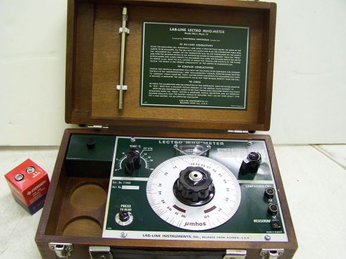 Vintage lab-line lectro mho-meter model mc-1 mark iv in wood box for sale