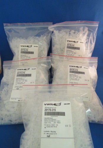Vwr slick disposable microcentrifuge tubes 0.5ml 20170-315 qty 2500 for sale