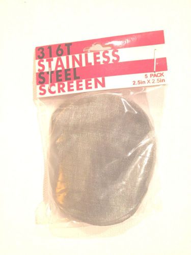 5 pack 2.5&#034; x 2.5&#034; micron stainless steel 316t filter screen for sale