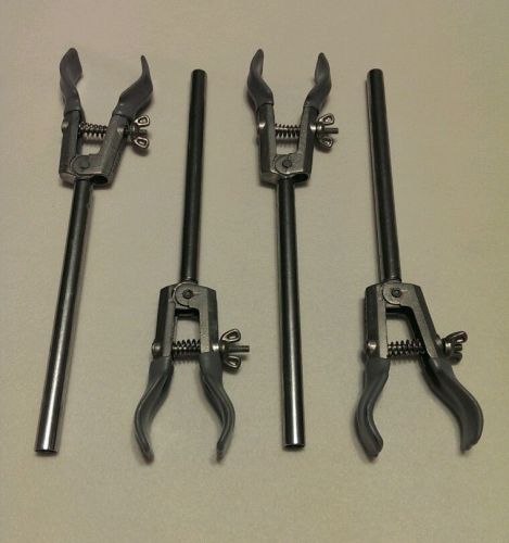 Precision mfg 9.5&#034; flask clamp extension single adjustment two prong lot of 4 for sale