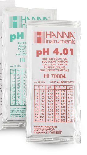 Hanna Instruments HI77400P pH 4.01 &amp; 7.01 buffers-20 mL sachet, 5 ea