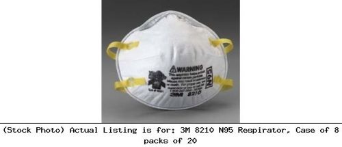 3m 8210 n95 respirator, case of 8 packs of 20 lab safety unit for sale