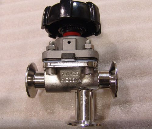 Sanitary valve Tri-Clover fittings , 3 port , diaphragm 1&#034;
