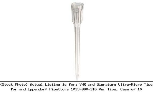 Vwr and signature ultra-micro tips for and eppendorf pipettors 1033-960-316 vwr for sale
