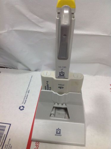 BrandTech Transferpette 8 Channel Manual Pipette, 10-100 uL #2 with stand