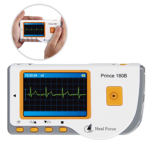 Portable Handheld Color LCD Home ECG Heart Monitor With Lead Wire Electrode Pads