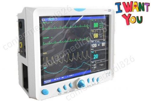 Ce fda icu vital signs patient monitor ecg/nibp/spo2/temp/resp/pr+etco2+printer for sale