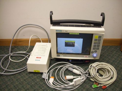Siemens SC 7000 Patient Monitor With Power Adapter and Other Wires/leads tested