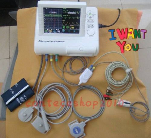 Cms-800f fetal monitor,fhr+toco+ecg+nibp+spo2+pr,fetal movement, contec for sale
