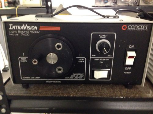 Intravision 7400 endoscopic light source with dual lamp &amp; 3 light cord connect for sale