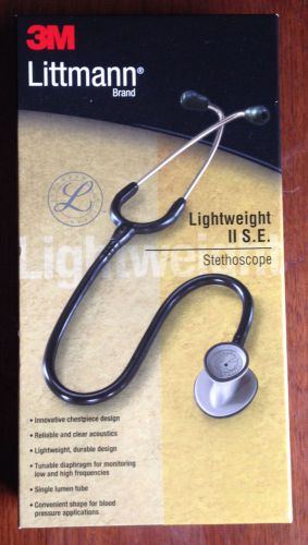 3M Littmann Lightweight II S.E. Stethoscope BLACK TUBE NIB