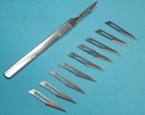 10 Surgical Blades# 23 with Scalpel Handle NEW Good