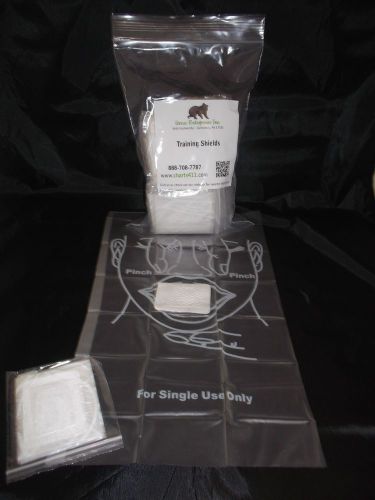 4 bags of 50 cpr face shields !! disposable cpr face shield barriers masks aed for sale