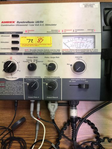 Amrex SynchroSonic US/54 Combination Ultrasound/Low Volt AC Stimulator