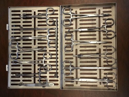 Veterinary general surgery instrument set-german quality free sterilizable case for sale