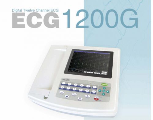 Ce,contec digital 12 channel ecg1200g color lcd 12-lead ecg,usb+ free software for sale
