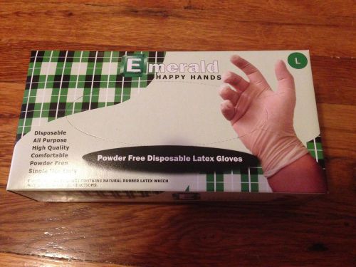 Emerald Powder Free Disposable Latex Gloves Medium.