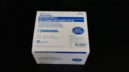 Kendall 560182 Monoject 60cc Syringes w/Eccentric Luer Tip ~ Box of 20
