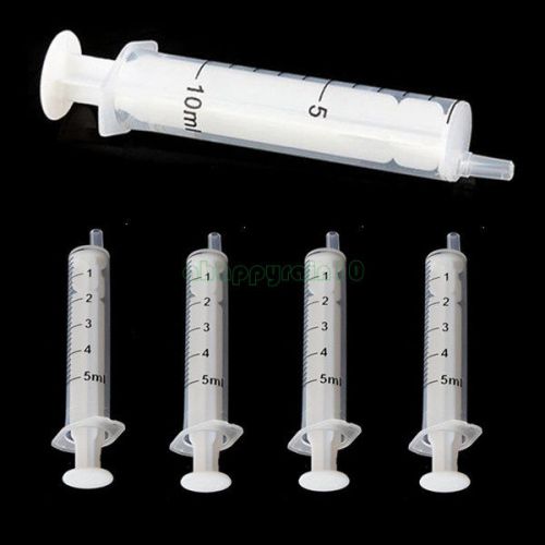 5pcs 5ml Plastic Reusable Syringe for Nutrient Measuring Lab new