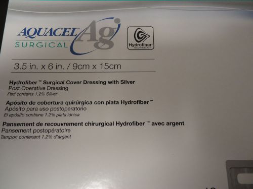 Box of 10 Convatec 412010 Aquacel Ag Hydrofiber Dressing w/ Silver 3.5 X 6.0