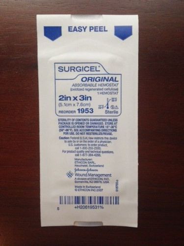1 each of Surgicel 2&#034;x3&#034; Absorbable Hemostat #1953 In date 2016