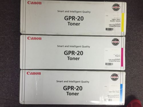 Lot Of 3 New OEM Canon GPR-20 Toner IR C5180 C5185 Cyan Magenta Yellow